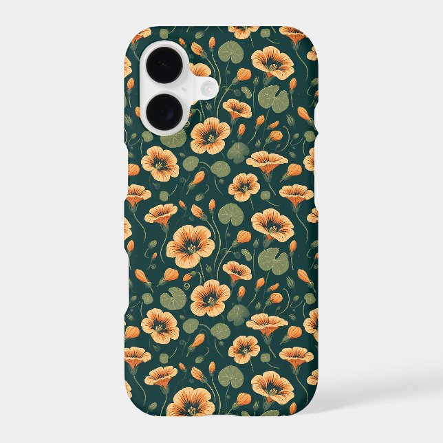 Vibrant Nasturtium Floral Pattern Iphone Case (Back)