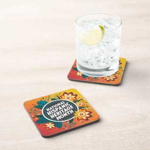 Vibrant National Hispanic Heritage Month Beverage Coaster