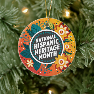Vibrant National Hispanic Heritage Month Ceramic Ornament