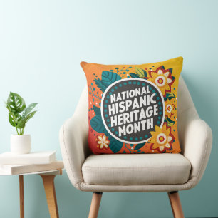 Vibrant National Hispanic Heritage Month Throw Pillow