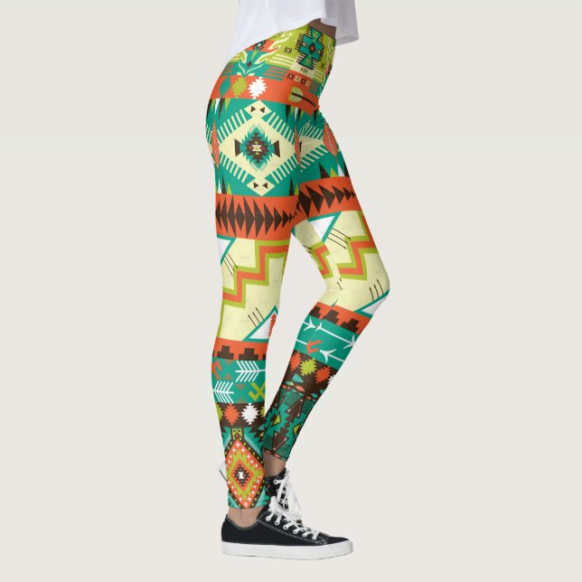 Vibrant Native American Design Leggings (Right)
