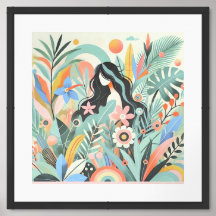 Vibrant Nature Goddess Art Print