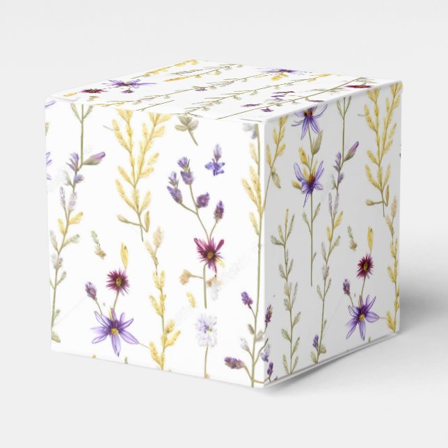 Vibrant Nature-Inspired Wildflowers Favor Boxes (Front Side)