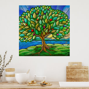 Vibrant Nature Tree of Life Decorative Poster