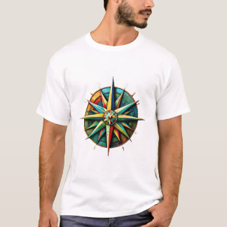 Vibrant Nautical Compass Rose T-Shirt