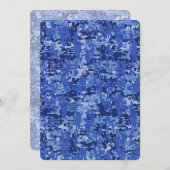 Vibrant Navy Blue Digital Camo Camouflage Texture (Front/Back)