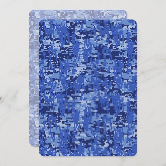 Vibrant Navy Blue Digital Camo Camouflage Texture (Front/Back)