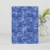 Vibrant Navy Blue Digital Camo Camouflage Texture (Standing Front)