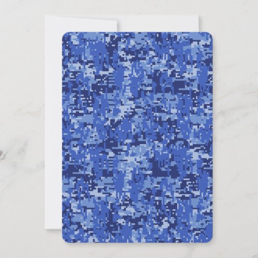 Vibrant Navy Blue Digital Camo Camouflage Texture (Front)