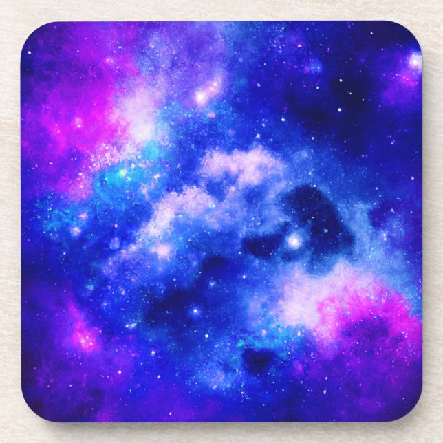 Vibrant Nebula Exploration Pattern Beverage Coaster (Front)