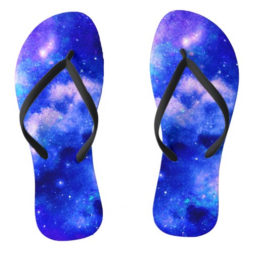 Vibrant Nebula Exploration Pattern Flip Flops