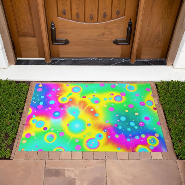 Vibrant Neon Blaze Pattern Doormat (Outdoor)