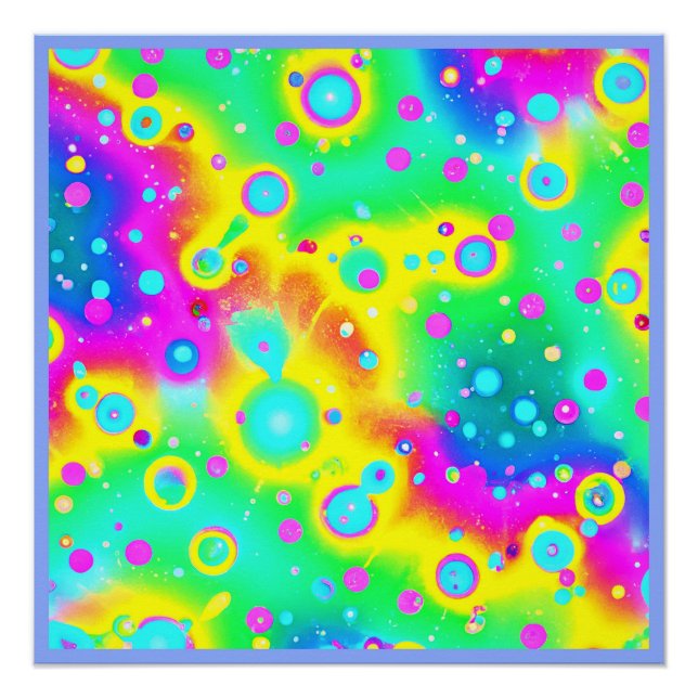 Vibrant Neon Blaze Pattern Poster (Front)