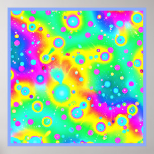 Vibrant Neon Blaze Pattern Poster