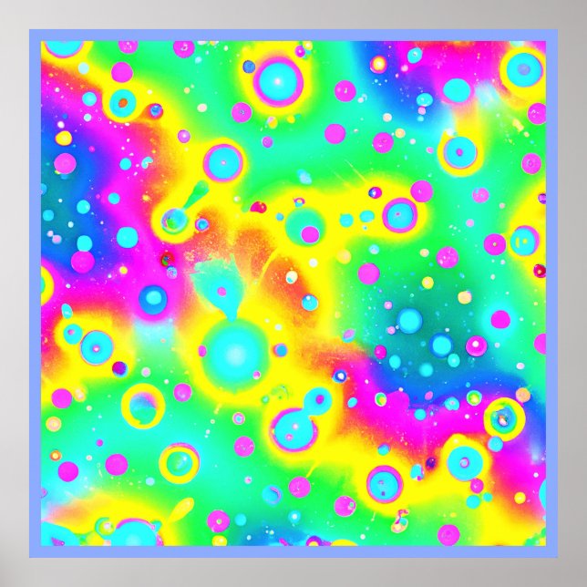 Vibrant Neon Blaze Pattern Poster (Front)