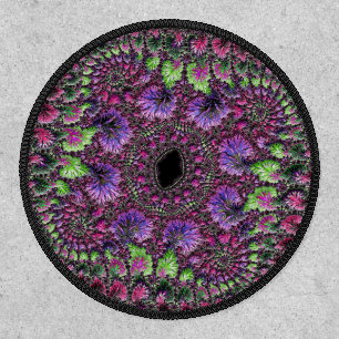 Vibrant Neon Colorful Trippy Groovy Fractal Art Patch