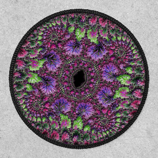 Vibrant Neon Colorful Trippy Groovy Fractal Art Patch