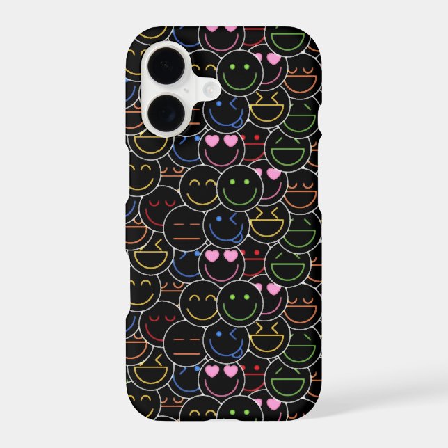 Vibrant Neon Emoji - Modern Retro Style Case-Mate iPhone Case (Back)