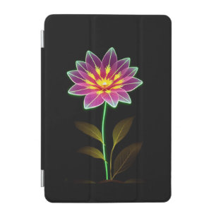 Vibrant Neon Flower With Lush Green Leaves iPad Mini Cover