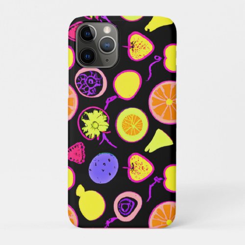 Vibrant Neon Fruits Artistry iPhone 11 Pro Case