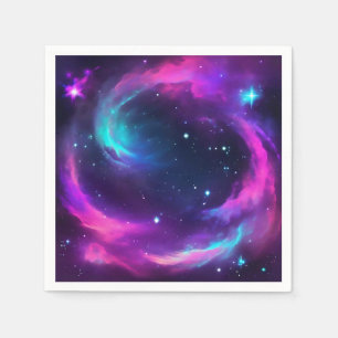 Vibrant Neon Galaxy Napkins