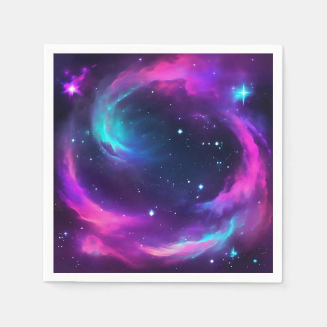 Vibrant Neon Galaxy  Napkins (Front)