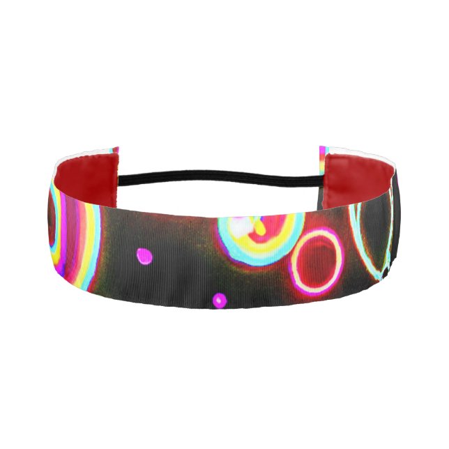 Vibrant Neon Glow Pattern Athletic Headband (Front)