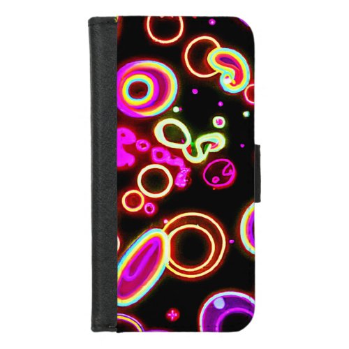 Vibrant Neon Glow Pattern iPhone 87 Wallet Case