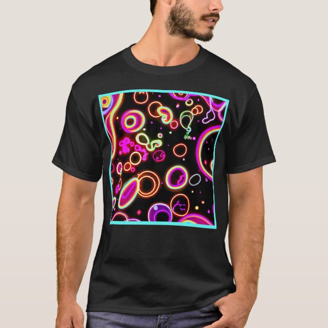 Vibrant Neon Glow Pattern T-Shirt (Front)