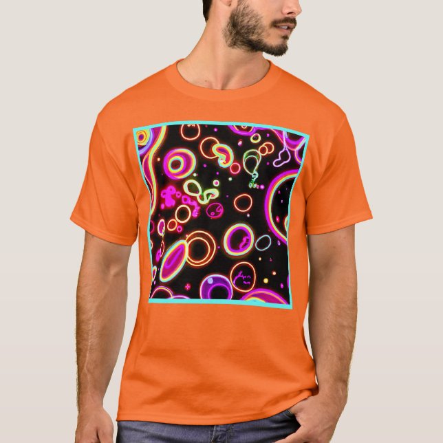 Vibrant Neon Glow Pattern T-Shirt (Front)