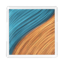 Vibrant Neon Light Strands of Blue and Orange