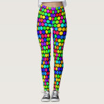 Vibrant Neon Polka Dot Pattern Leggings<br><div class="desc">Make a bold statement with these eye-catching neon polka dot leggings! Featuring a fun and colorful pattern of bright, multicolored dots on a black background, these high-waisted leggings are perfect for workouts, festivals, or casual streetwear. Designed for comfort and flexibility, they offer a snug and stylish fit that moves with...</div>