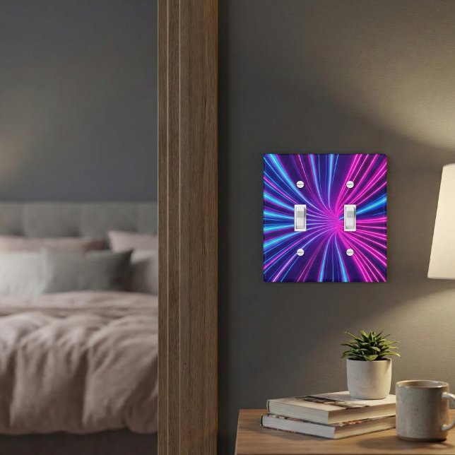 Vibrant Neon Vortex - Purple & Blue Glow Light Switch Cover (Creator Uploaded)