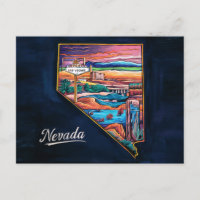 Vibrant Nevada Map Art