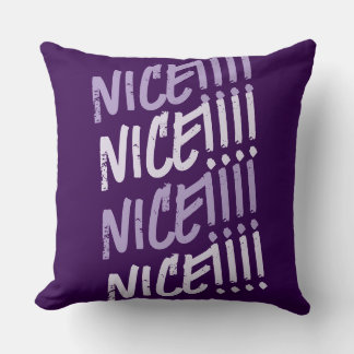 Vibrant "NICE!!!!" Pattern Decorative Pillow