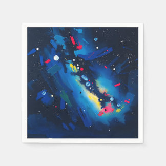 Vibrant Night Sky Abstract Napkins