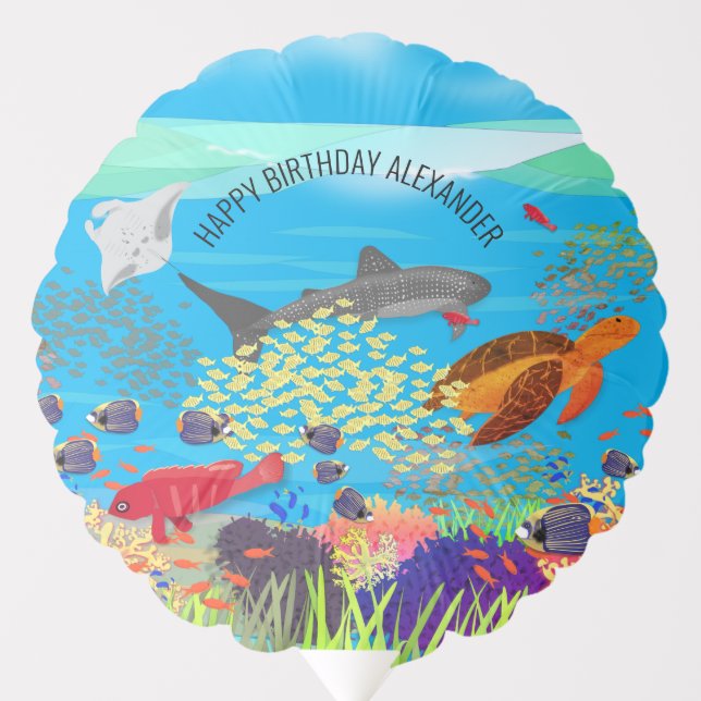 Vibrant Ningaloo Coral Reef Inspired Balloon (Front)