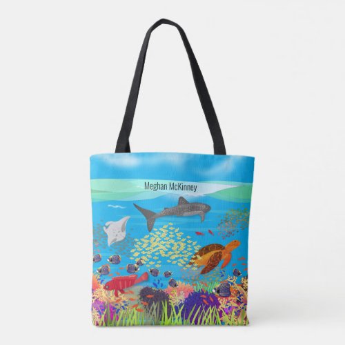 Vibrant Ningaloo Coral Reef Inspired Tote Bag