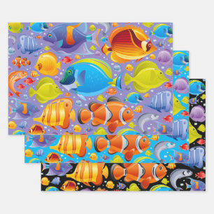  Vibrant Ocean Adventures Wrapping Paper Set