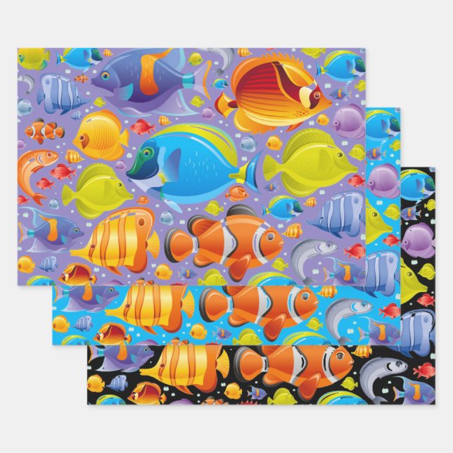  Vibrant Ocean Adventures Wrapping Paper Set (Set)