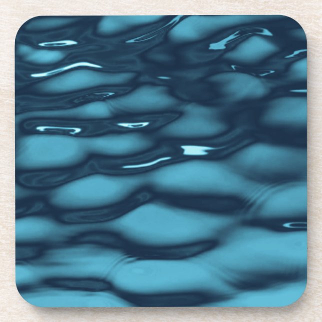 Vibrant Ocean Current Texture Beverage Coaster (Front)