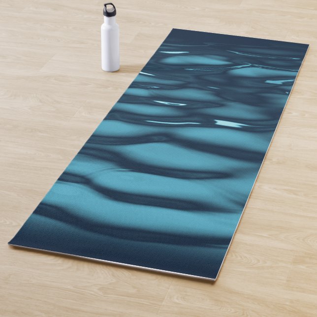 Vibrant Ocean Current Texture Yoga Mat (In Situ)