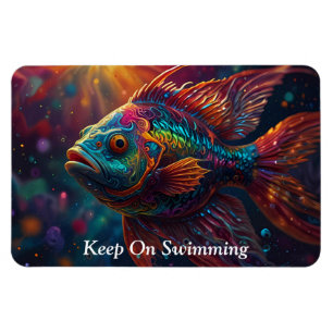 Vibrant Ocean Life: Colorful Fish Swimming  Magnet