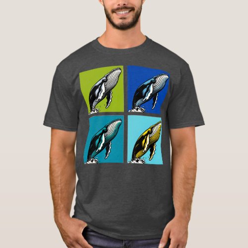 Vibrant Ocean Spectacle Art Whale Extravaganza T_Shirt