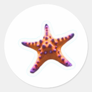 Vibrant Ocean Starfish - Coastal Beach Vibe Sticke Classic Round Sticker
