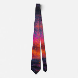 Vibrant Ocean Sunset 2 Neck Tie