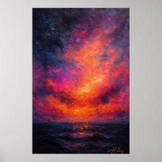 Vibrant Ocean Sunset 2 Poster