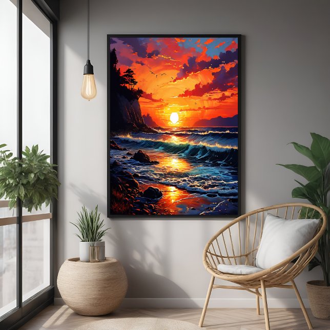Vibrant Ocean Sunset - Coastal Art Poster (Creator Uploaded)