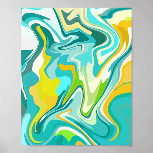 Vibrant Ocean Waves Poster (Front)