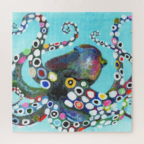 Vibrant Octopus Acrylic Illustration Jigsaw Puzzle